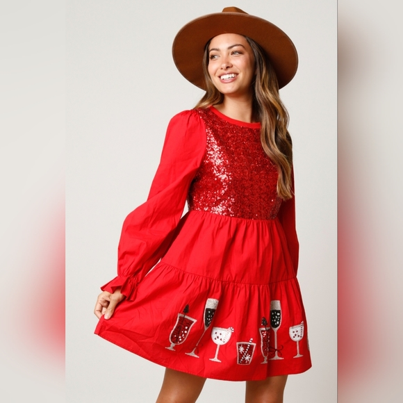 Sequins Red dress - Picture 7 of 11